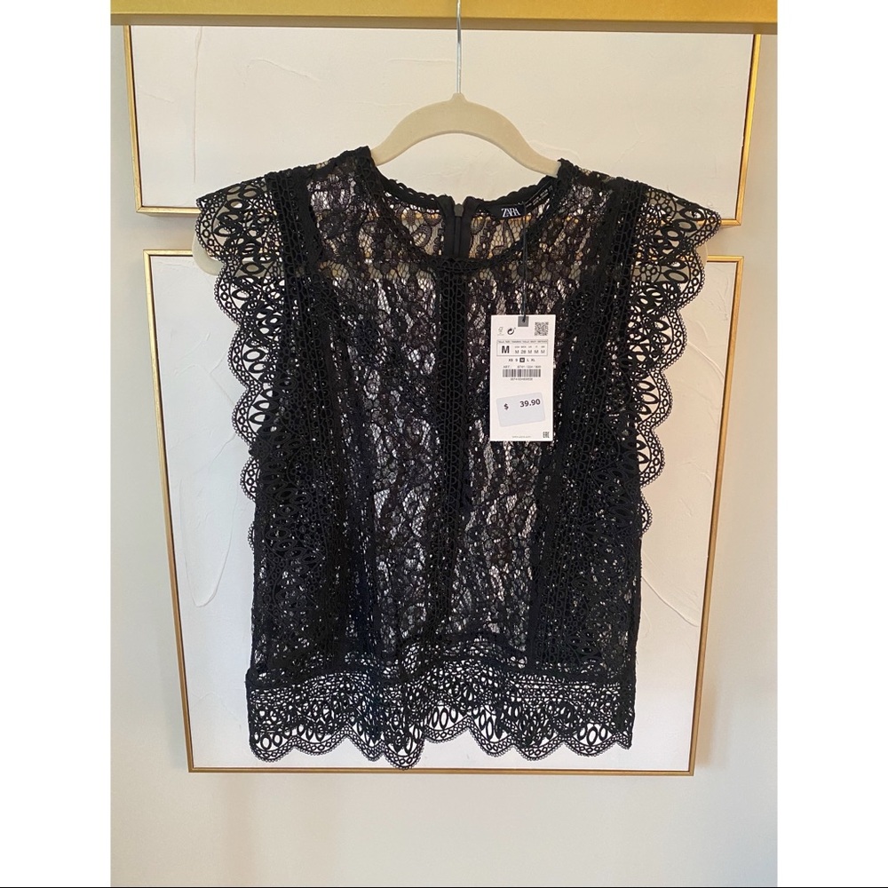 Zara lace top - size M. Orig. $39.90
